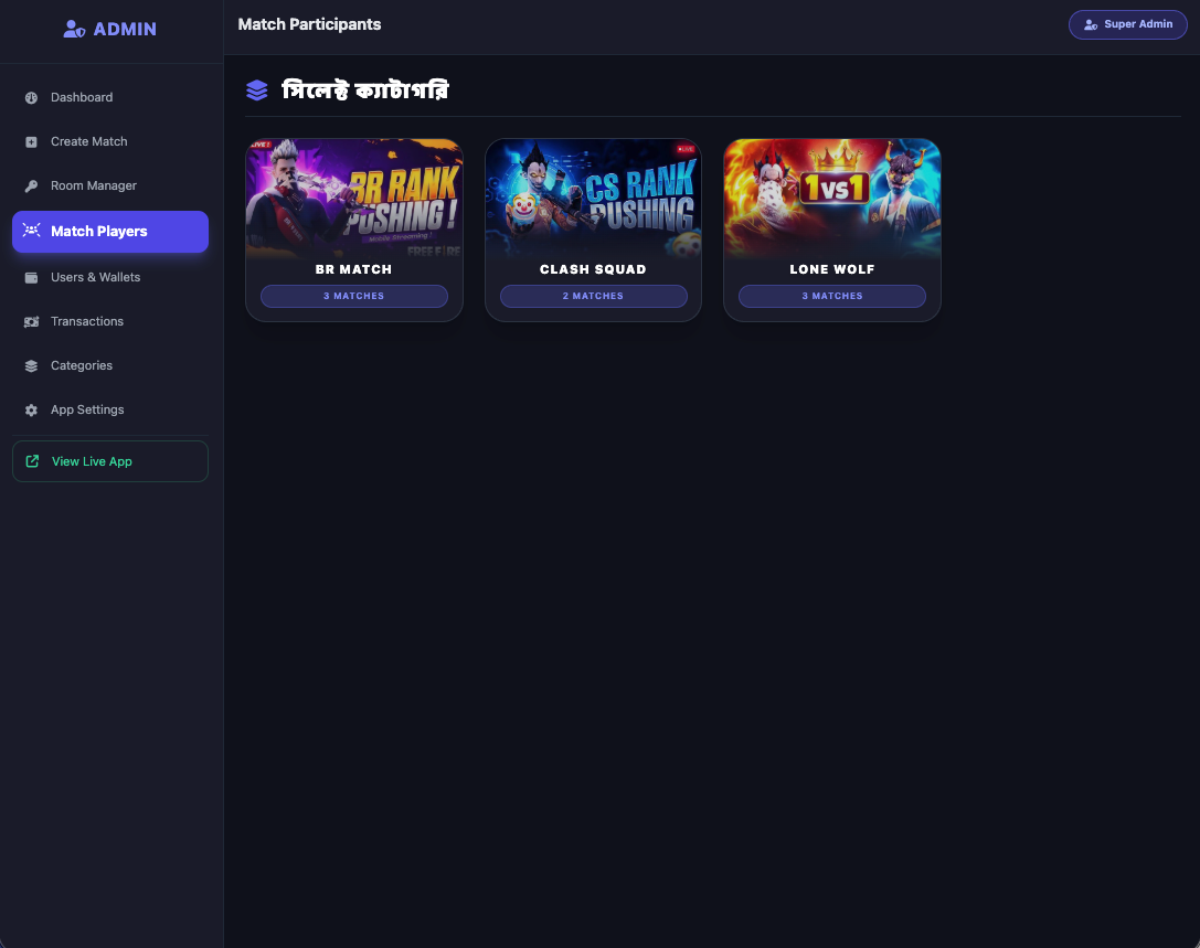 KheloFreeFire – Tournament Management Platform