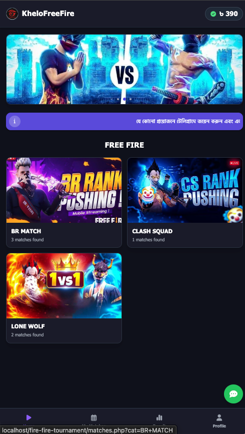 KheloFreeFire – Tournament Management Platform