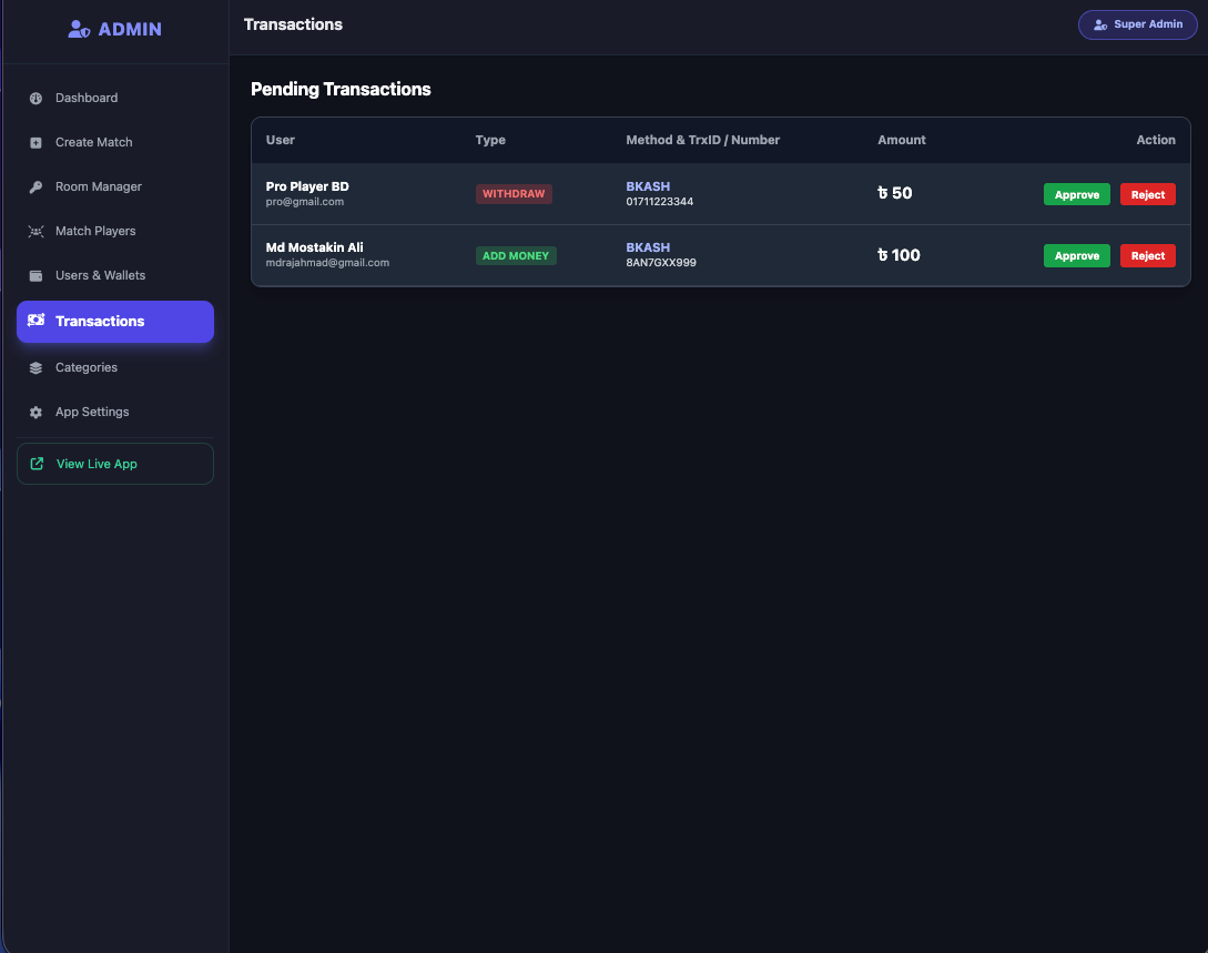 KheloFreeFire – Tournament Management Platform