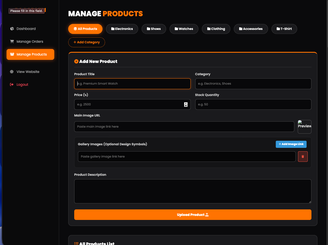 Complete E-commerce Website