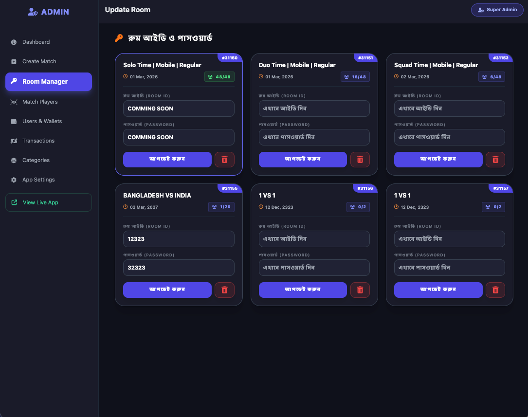 KheloFreeFire – Tournament Management Platform