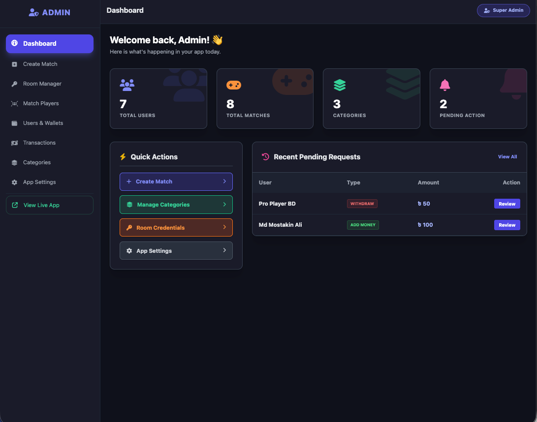 KheloFreeFire – Tournament Management Platform